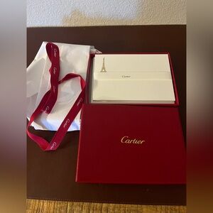 Cartier Red and White Stationery Set with Eiffel Tower Motif Never used 💋💋💋💋